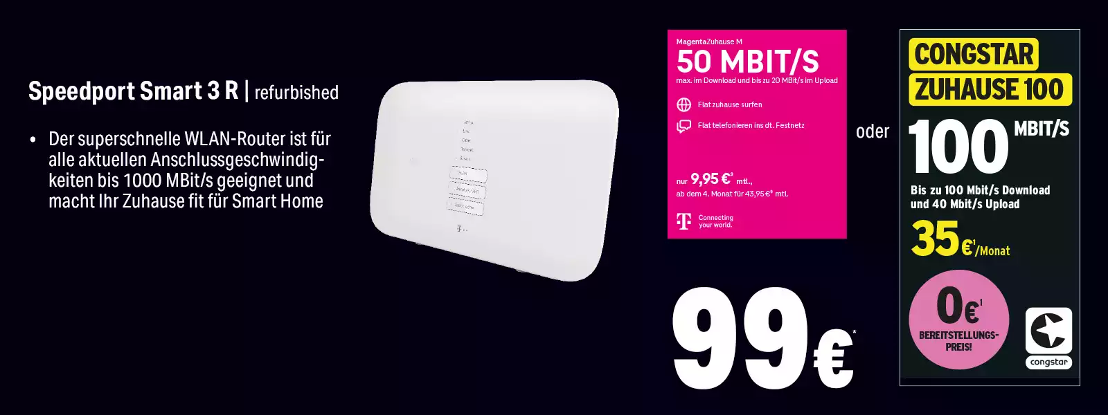 Speedport Smart 3 R refurbished WLAN-Router mit MagentaZuhause Angebot